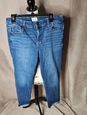 Hudson Jeans Natalie Dianna Wash Slim FIt Raw Hem Cropped/Cuffed Jeans Size 29